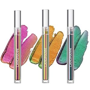 LANGMANNI Liquid Glitter Eyeshadow Chameleon metalické měnící se dlouhotrvající holografické třpytivé multichrome oční stíny