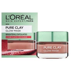 L'Oréal Paris Pure Clay červená pleťová maska s červenými řasami, exfoliuje a rozjasňuje, 50 ml