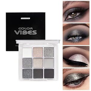 color vibes VIBES Paletka kouřových očních stínů s 9 matnými a třpytivými očními stíny v chladných tónech 7,2g