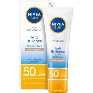 Nivea Sun UV Face Anti-brillance Shine Control,  Středně tónovaný krém SPF50, 50ml