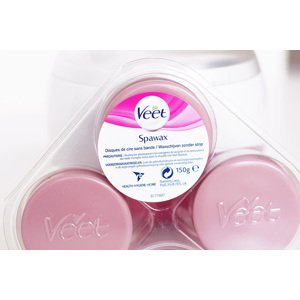 Veet Spawax Fialový teplý vosk 150g Náhradné voskové disky 6 ks