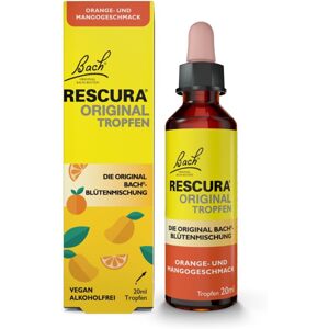 Bach Rescura Bachovy květové kapky bez alkoholu s příchutí pomeranče a manga, 20 ml