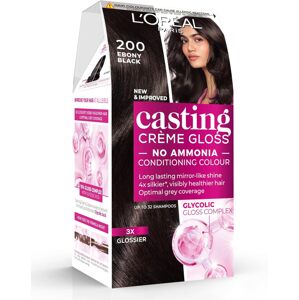 L'Oréal Paris Casting Crème Gloss  odstín: ebenová černá 200-poškozená krabice