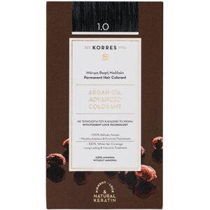 Korres Argan Oil Advanced permanentní barva na vlasy- 1.0 černá