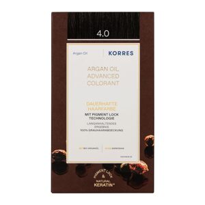 Korres Argan Oil Advanced permanentní barva na vlasy- 4.0 Hnědá