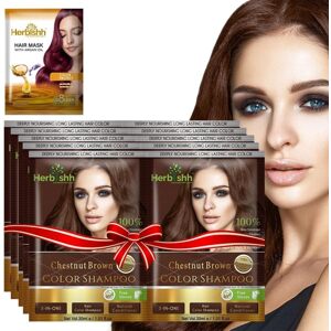 Herbishh Přírodní šampon pro šedivé vlasy – kaštanovohnědá 10x30ml cestovní balení