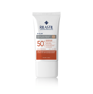 Rilastil, D-CLAR, tónovací krém na opalování, SPF 50+, odstín Medium color, 40 ml