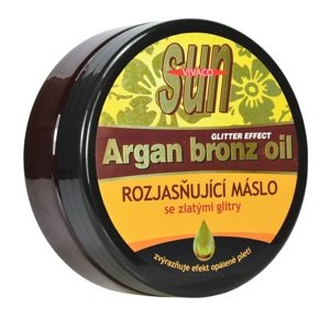 Rozjasňující máslo po opalování s BIO arganovým olejem a zlatými glitry SUN VIVACO